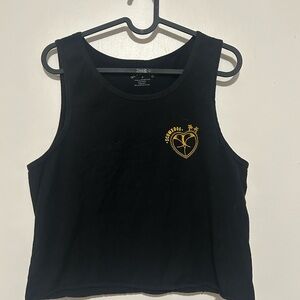 Black Tank Top with Yellow Design